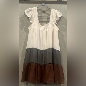 NWOT Flowy Color Block Blouse